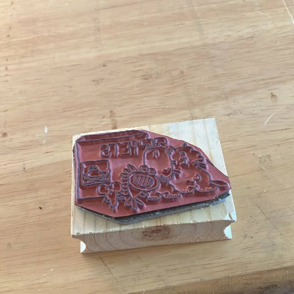 Wooden Pet Stamp with Cartoon Design